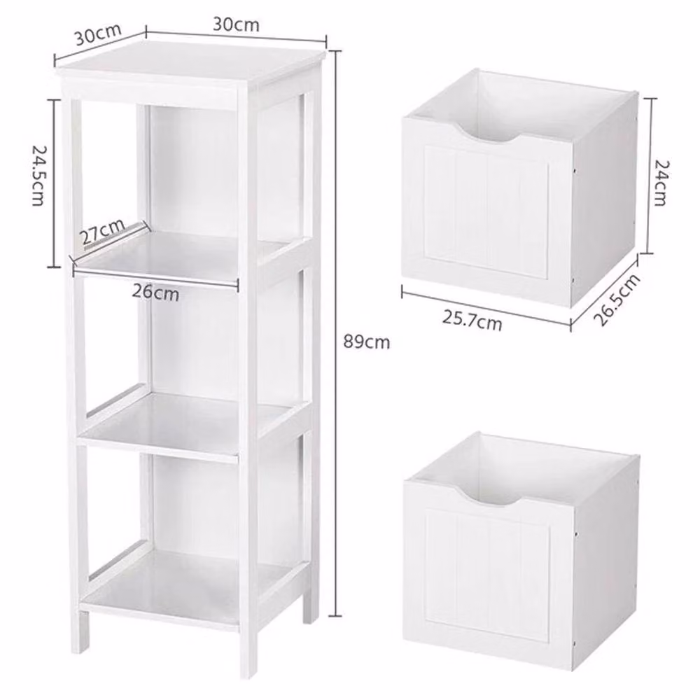 EONLION White Matt MDF Bathroom Floor Cabinet – 2
