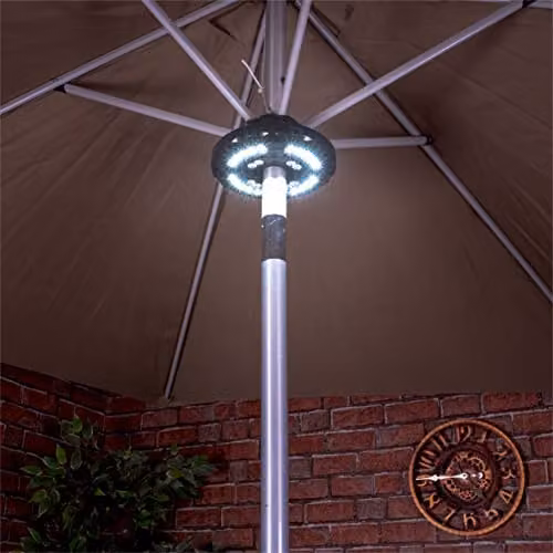 St Helens Home & Garden Cordless 28 LED Parasol Light in Black – 2