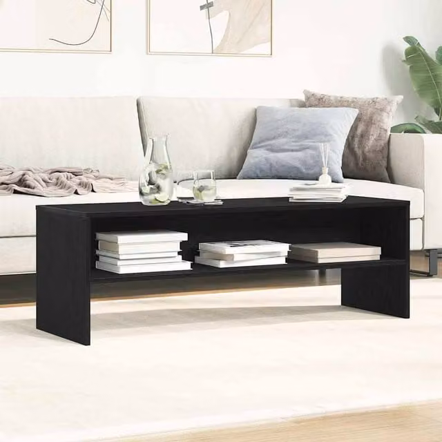 Berkfield Home Black Oak TV Cabinet in Matt MDF, W/D/H: 120 x 40 x 40 cm