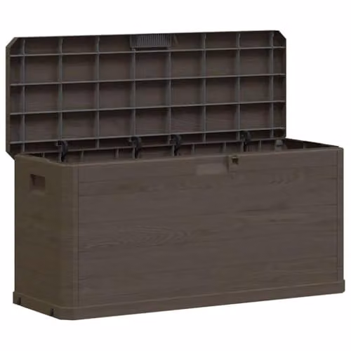 vidaXL Modern Brown Plastic Garden Storage Box 280 L – 1