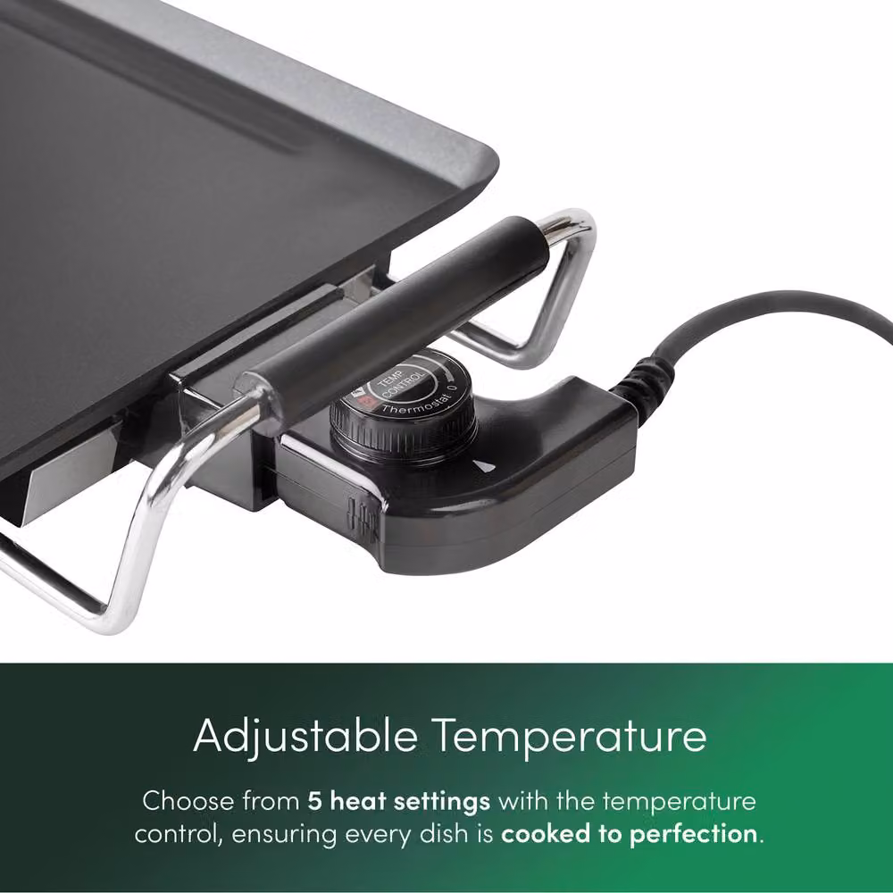 Emperial Electric Teppanyaki Grill XL in Black with 8 Spatulas, Smooth Non-Stick Plate and Adjustable Thermostat – 4