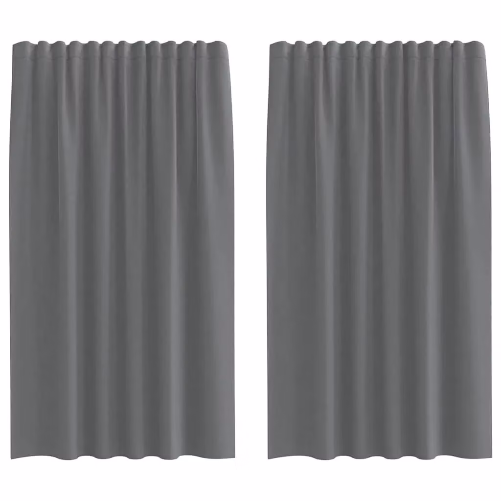 Berkfield Home Dark Grey Voile Curtains with Rod Pockets, 2 Pack – 2