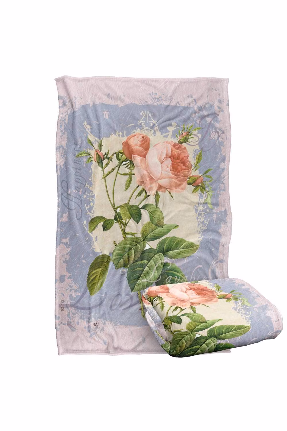 JQ Licensing Love Happiness Joy Floral Super Soft Polyester Throw Blanket in Multicolour, Large – 2