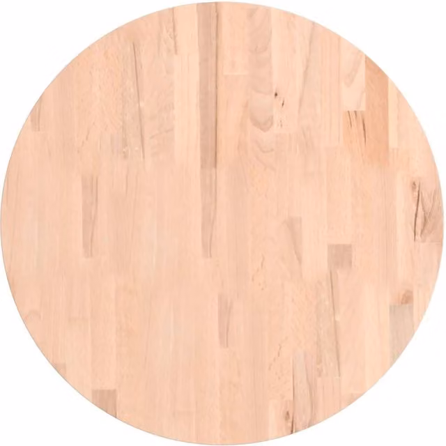 Berkfield Home Round Solid Wood Beech Table Top in Light Beige, Diameter: 60 cm