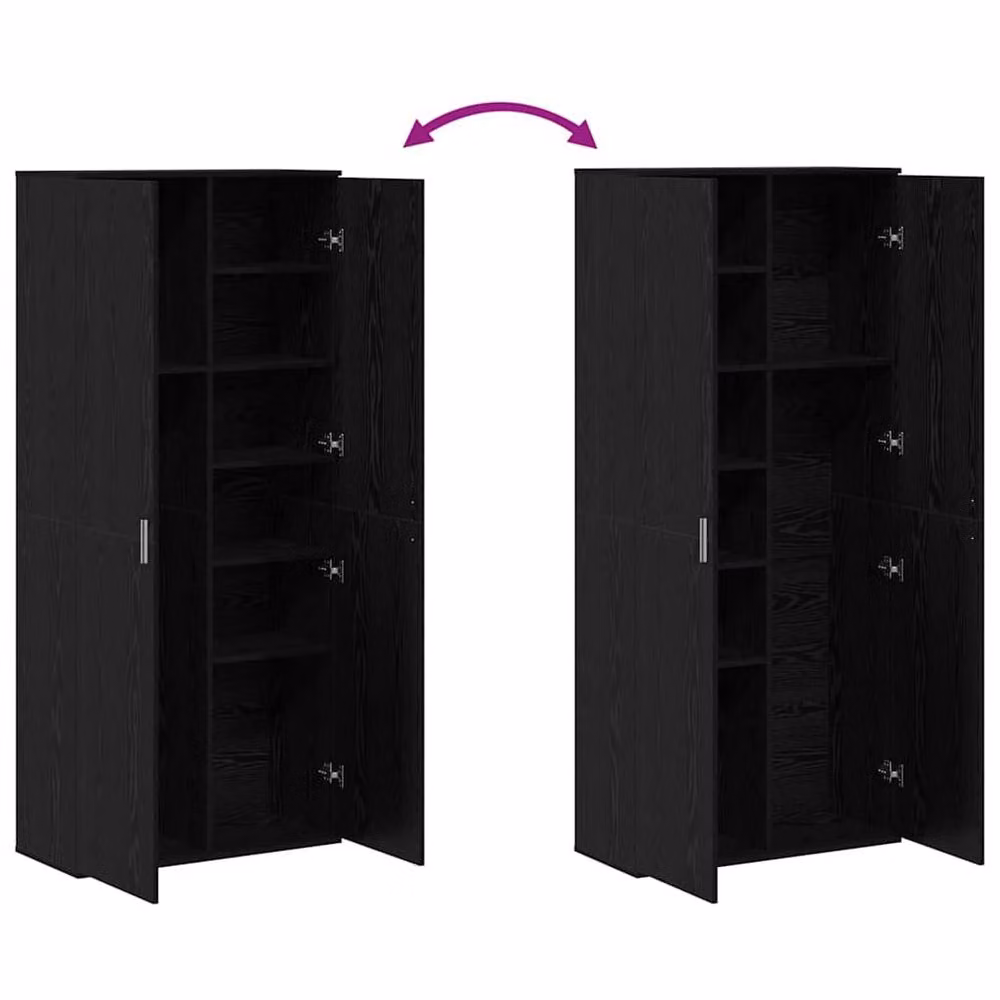 Berkfield Home Black Oak Highboard, W: 80 cm, D: 35 cm, H: 180 cm – 5
