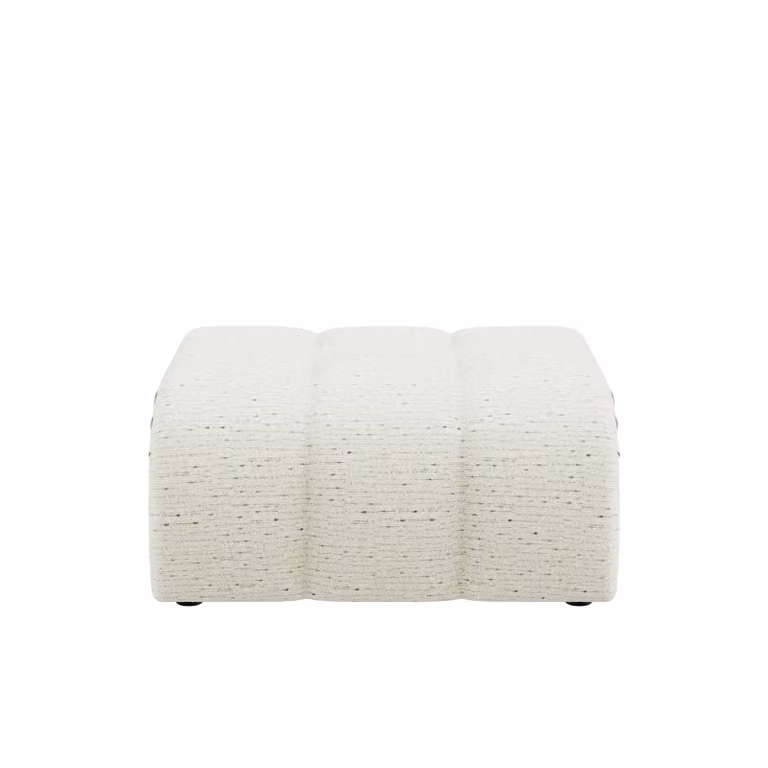 Dome Deco CALEB Art Deco Upholstered Stool in White