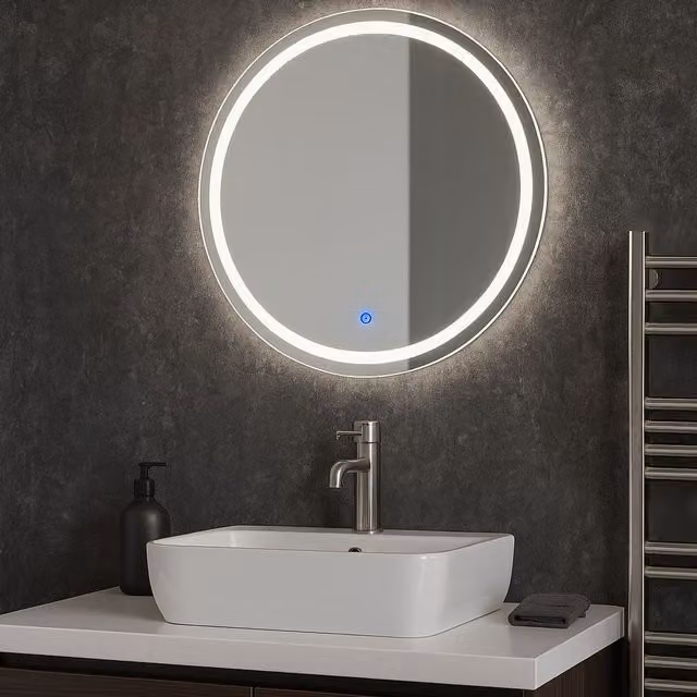 CGC Lighting Aurelia Round LED Mirror Light in Silver with 3 CCT Switch, Diameter: 60 cm – 1