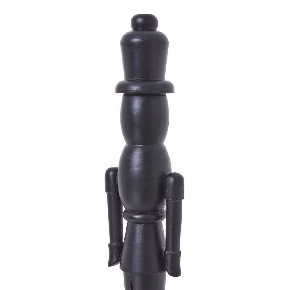 Lemon Pavilion Minimalist Wooden Nutcracker Decoration in Black, W: 12 cm, D: 10 cm, H: 50 cm – 2