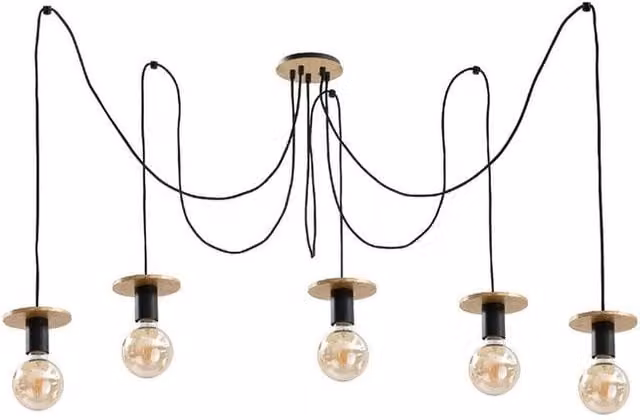 Netlighting Saturn Cluster Pendant Ceiling Light in Gold/Brass with 5x E27 Sockets