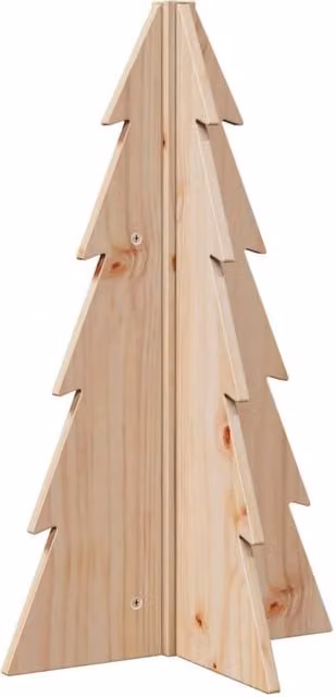 Berkfield Home Rustic Solid Wood Pine Christmas Tree Decoration, Height: 69.5 cm, Light Brown – 1