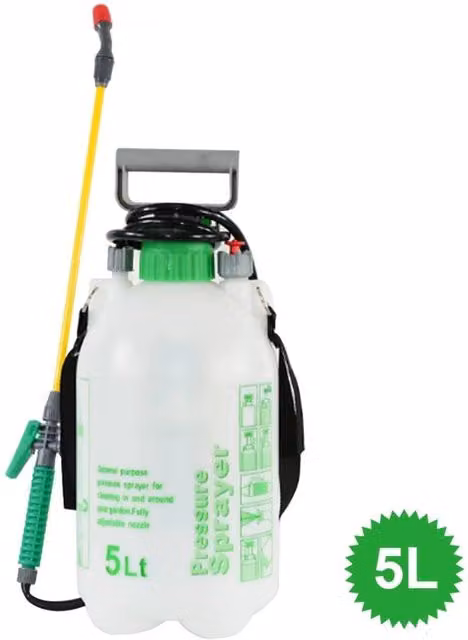 Nordara 5L Manual Pressure Sprayer in Transparent and Multicolour with Brass Components