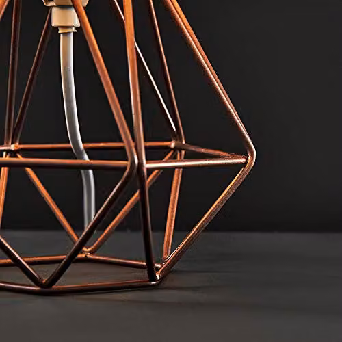 ValueLights Mini Angus Modern Copper Metal Table Lamp with White Fabric Shade – 2