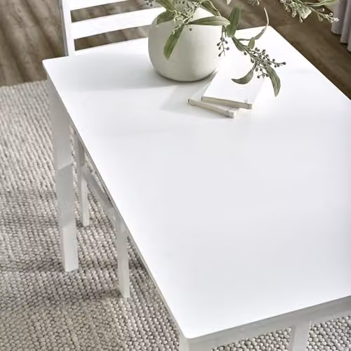Julian Bowen Keats White and Beige Rectangular Dining Table and 4 Chair Set W/D/H: 110 x 70 x 84.5 cm – 2