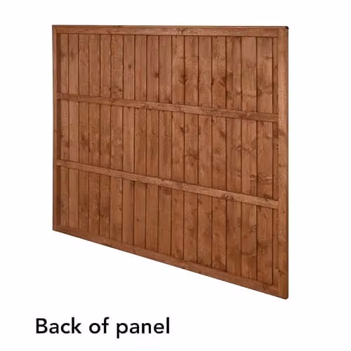 Forest Garden Impregnated Vertical Board Fence Panel, Brown, Pack of 4, H: 154 cm – 2