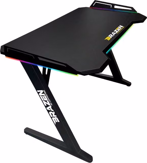 BraZen Esports Pro RGB Gaming Table in Black Matt
