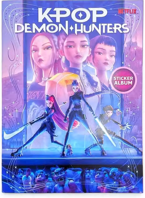 KPop Demon Hunters Multicolour Fantasy Character Sticker Album for Children