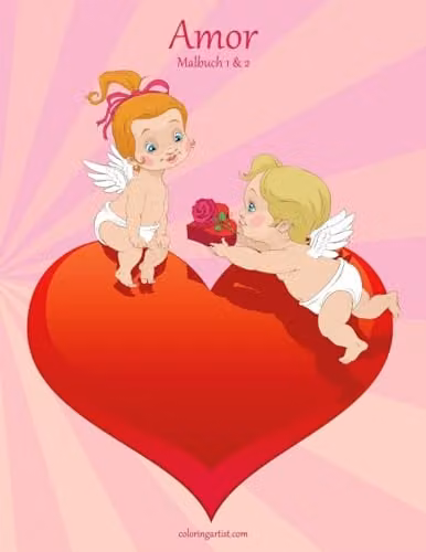 Amor-Malbuch 1 & 2 Colouring Books by Createspace