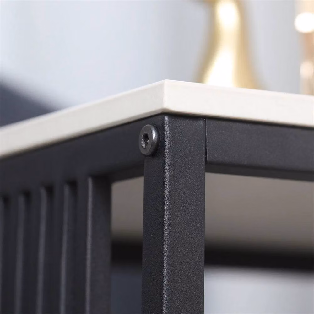 ERGOVEXA Marble and Metal Bedside Table in Matt Black – 3