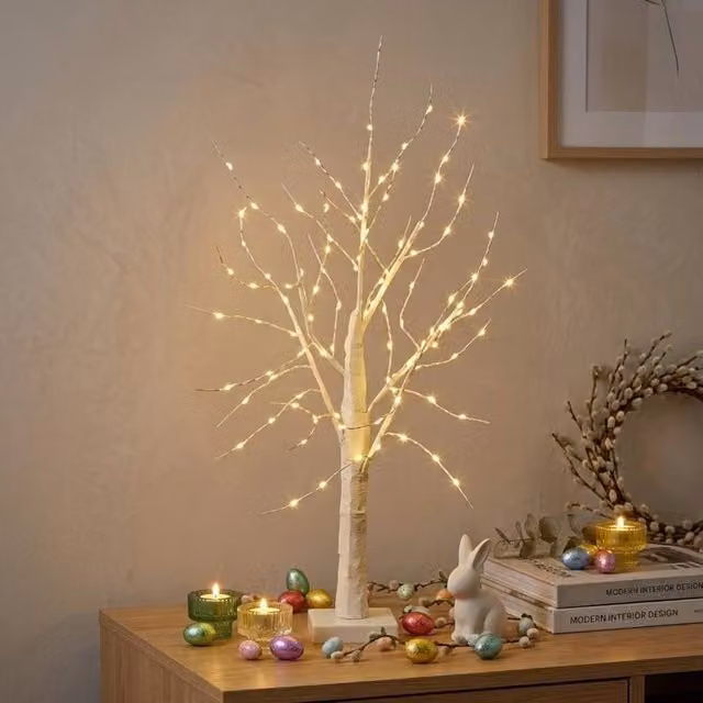 Garden Greatness 108 LED Springtime Easter Birch Tree in Multicolour and White