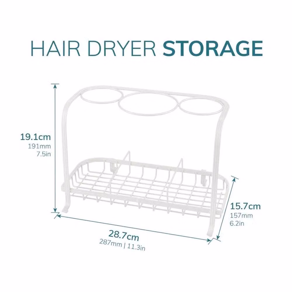 EONLION Metal Straightener Holder and Storage Rack in Beige or White, Width: 50 cm – 2