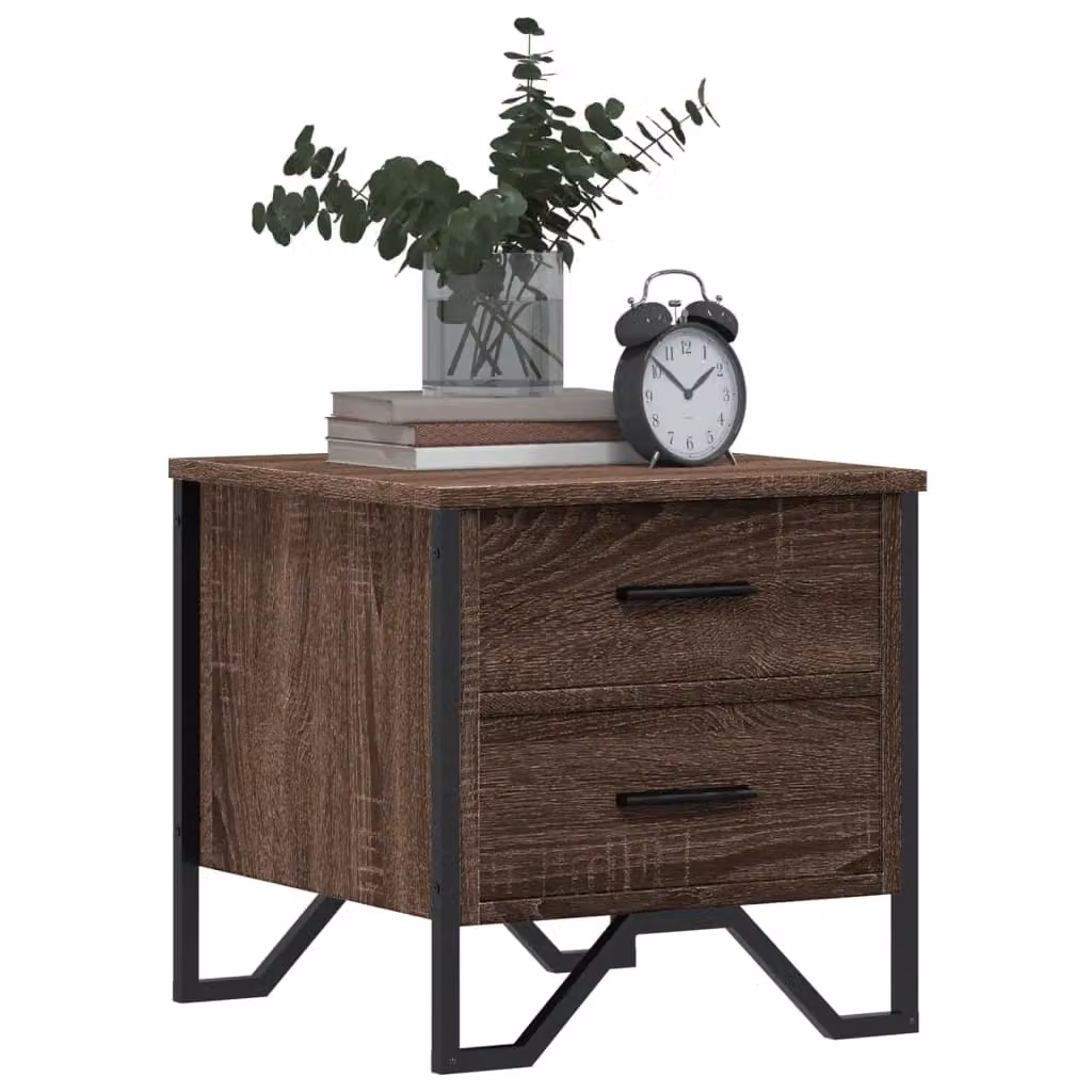 Berkfield Home Set of 2 Brown Oak Bedside Cabinets, W/D/H: 40 x 41 x 40 cm – 3