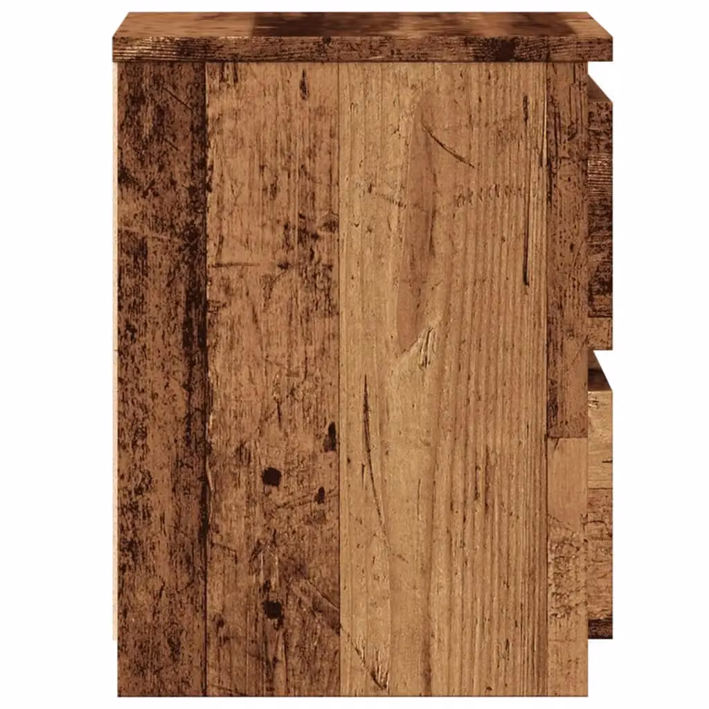 Berkfield Home Set of 2 Bedside Cabinets in Brown Old Wood, W/D/H: 30 x 30 x 40 cm – 4