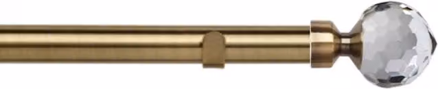 New Edge Blinds Metal Eyelet Curtain Pole Set with Bella Finial in Silver or Gold, Length: 360 cm – 1