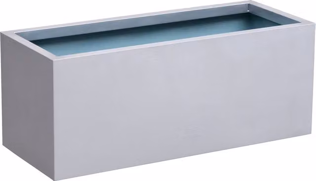 Primrose Silver Galvanised Steel Rectangular Trough Planter Tub
