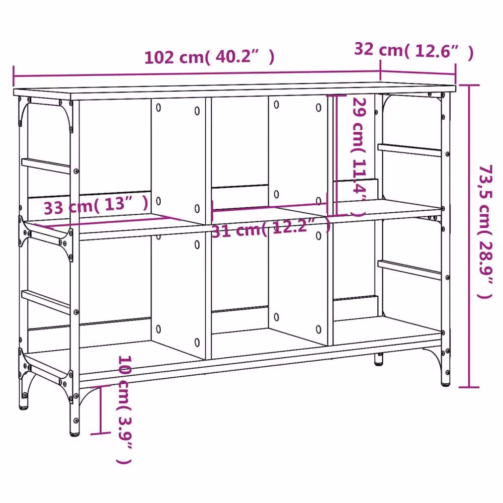 Berkfield Home Smoked Oak Sideboard in Brown, W/D/H: 102 x 32 x 73.5 cm – 5