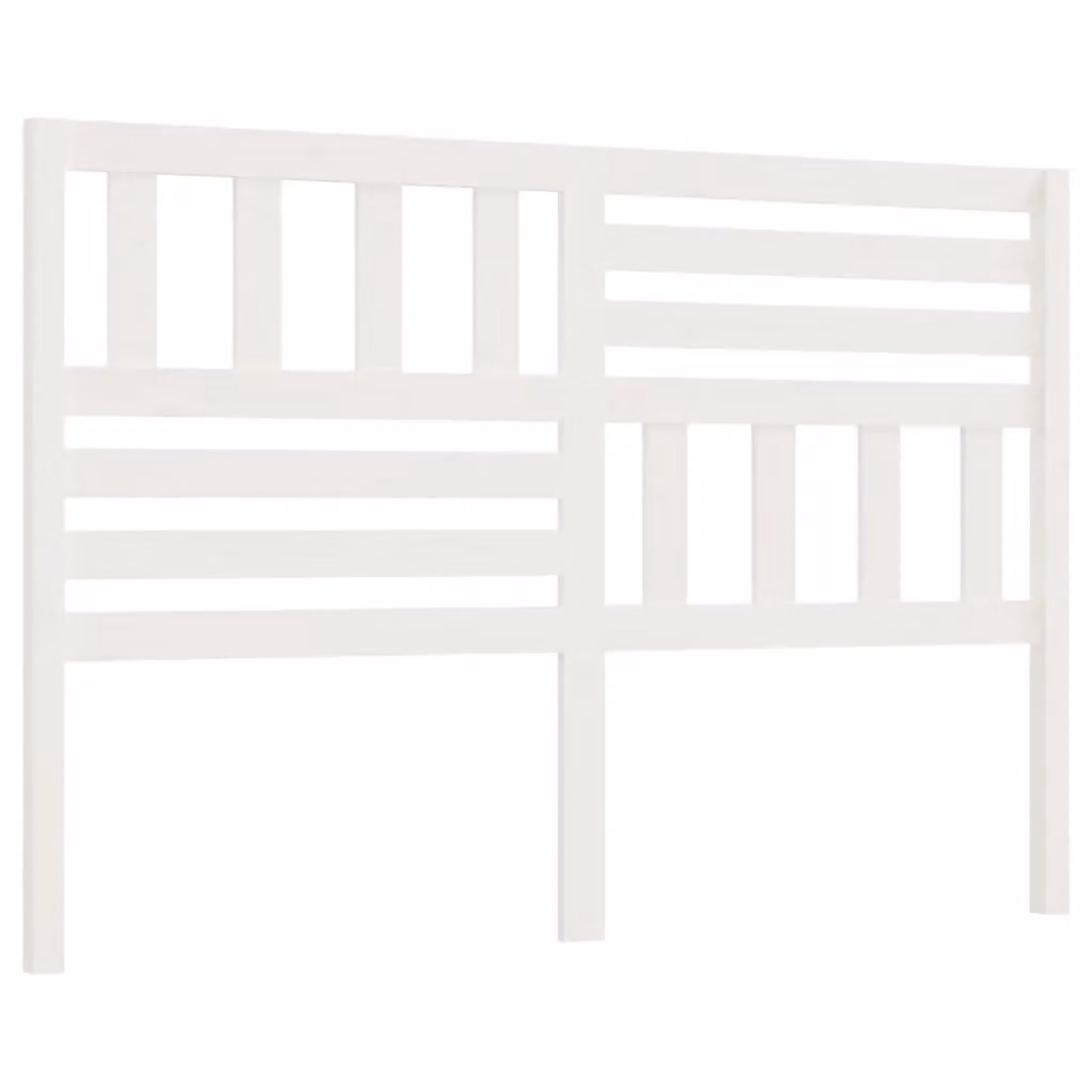Berkfield Home White Solid Pine Wood Bed Headboard, W: 126 cm, D: 4 cm, H: 100 cm – 2