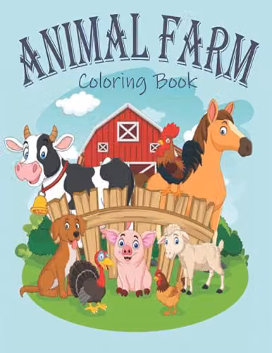 Animal Farm Colouring Book for Children featuring Farmyard Animals and Vehicles, Multicolour
