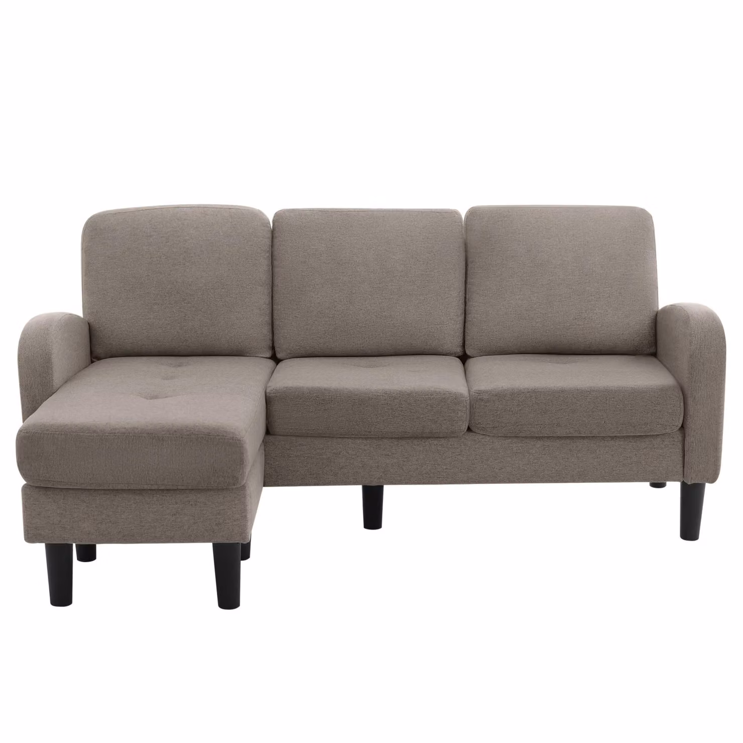Aosom UK 3-Seater L-Shaped Sofa with Reversible Chaise Lounge in Dark Grey, W/D/H: 118 x 116 x 77 cm – 2
