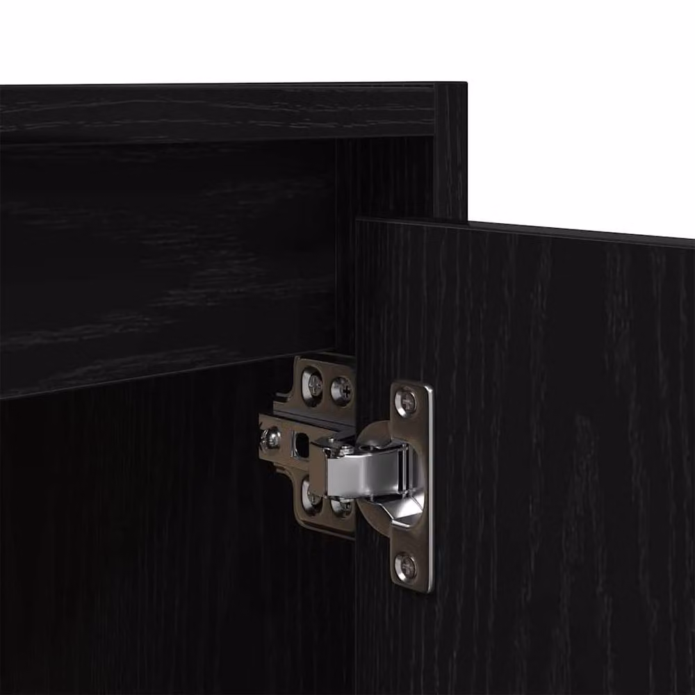 Berkfield Home Wall-Mounted Bedside Cabinet in Black, W/D/H: 38 x 34 x 40 cm – 6