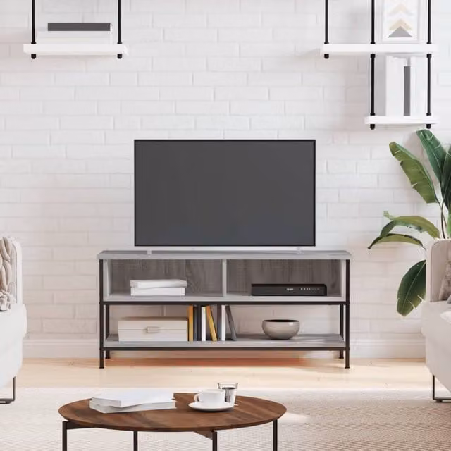 Berkfield Home Grey Sonoma TV Cabinet in Engineered Wood W/D/H: 100 x 35 x 45 cm