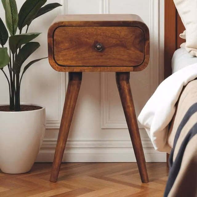 Artisan Furniture Avora Mini Mango Wood Nightstand with 1 Drawer, Brown