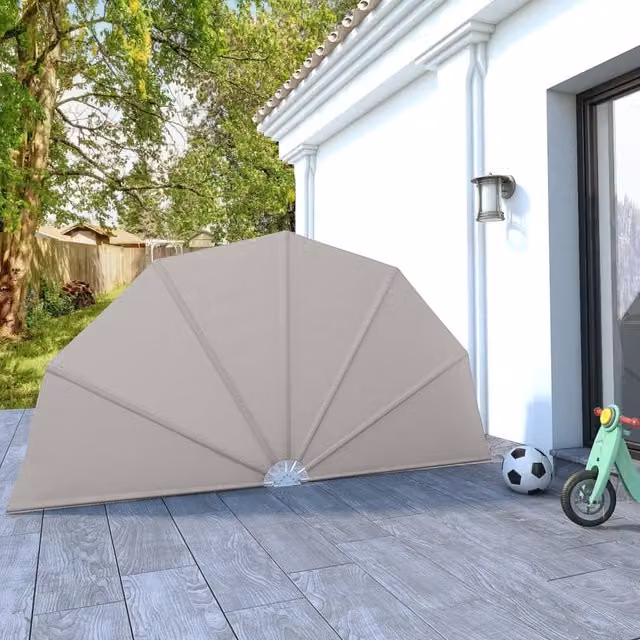Berkfield Home Collapsible Terrace Side Awning in Beige, 160 cm – 1