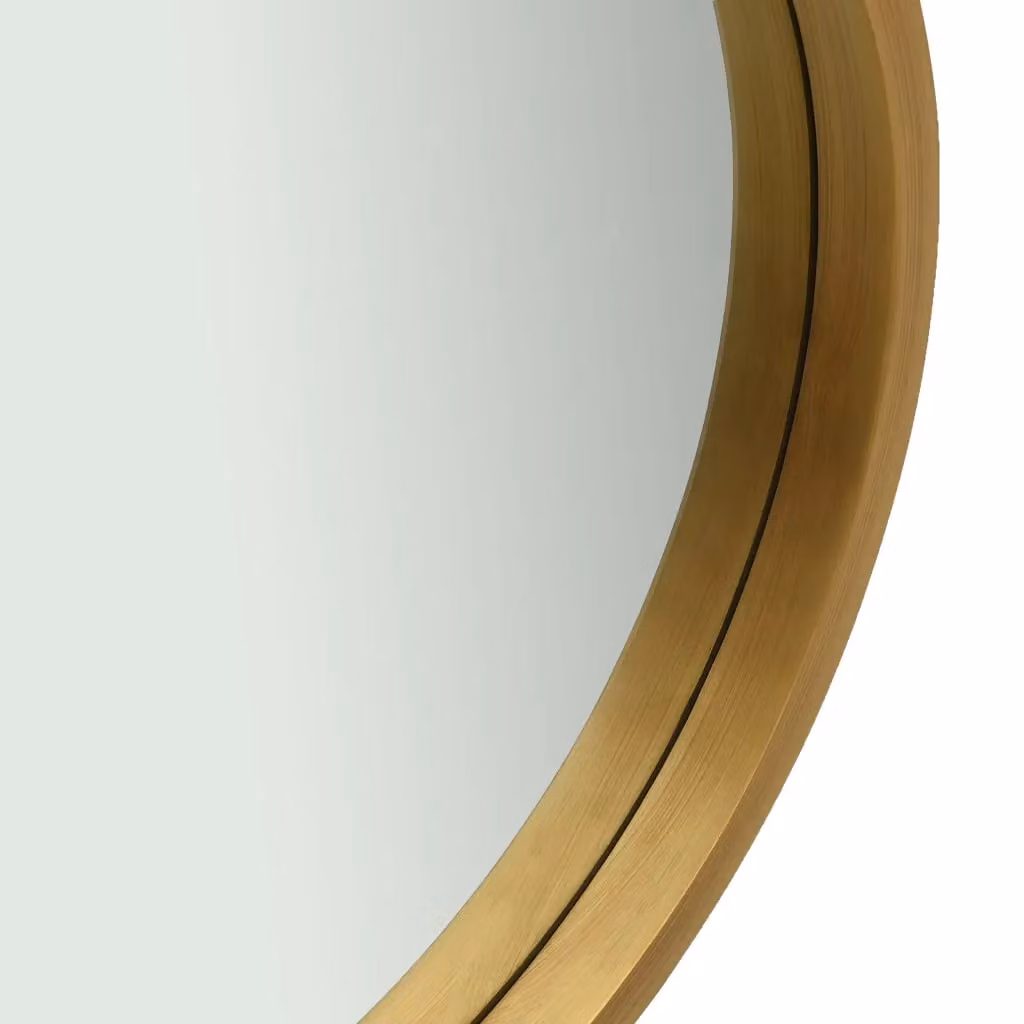 Berkfield Home Round Hanging Wall Mirror with Strap in Gold, Diameter: 50 cm – 2