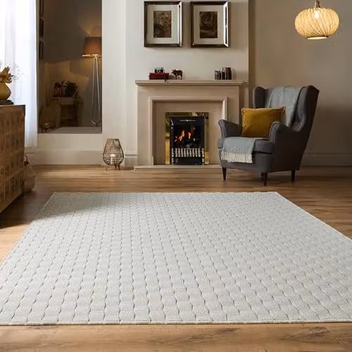My Mat Basketweave Ivory Rectangular Flat Weave Rug, W: 200 cm, L: 290 cm – 2