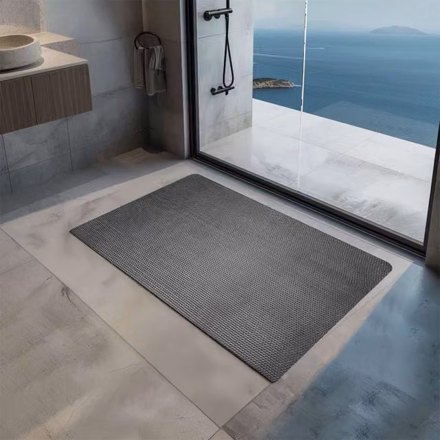 Nicoman Reversible Non-Slip Anti-Mold Bath Mat in Grey and Brown, W/D: 90 x 60 cm – 6