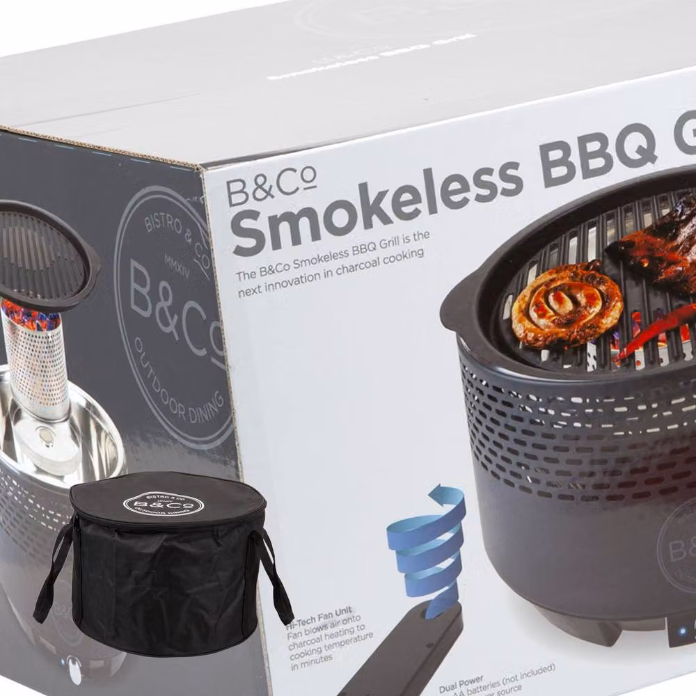 VFM e-Store Grey and Black Smokeless Charcoal Tabletop BBQ Grill for Adults – 2