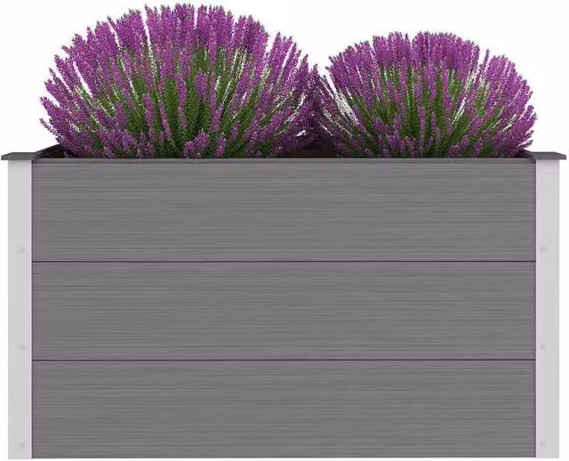 Berkfield Home Garden Grey WPC Raised Bed W/D/H: 100 x 50 x 54 cm