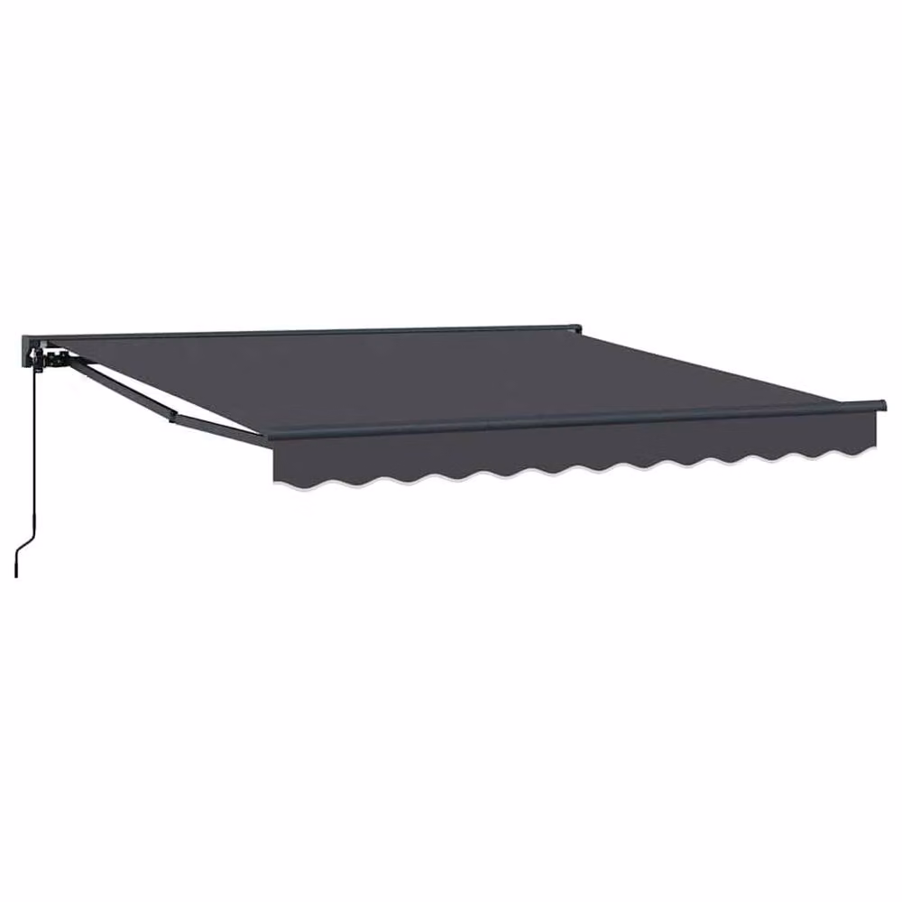 Berkfield Home Manual Retractable Folding Arm Awning in Anthracite Grey, W: 300 cm, D: 250 cm – 3