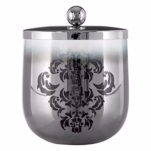 Premier Housewares Elissa Glass Cotton Jar, Silver, W/D/H: 10 x 10 x 13 cm – 3