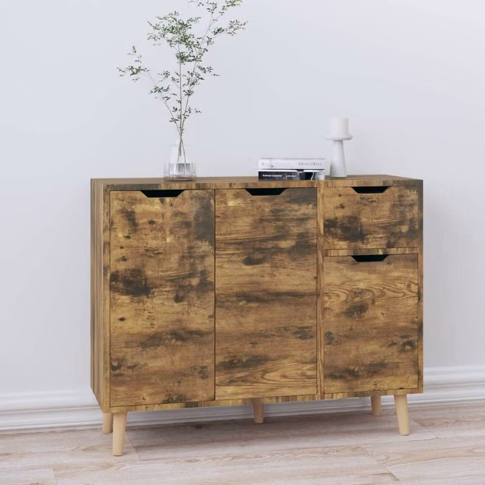 Berkfield Home Smoked Oak Sideboard in Brown, W/D/H: 90 x 30 x 72 cm – 2