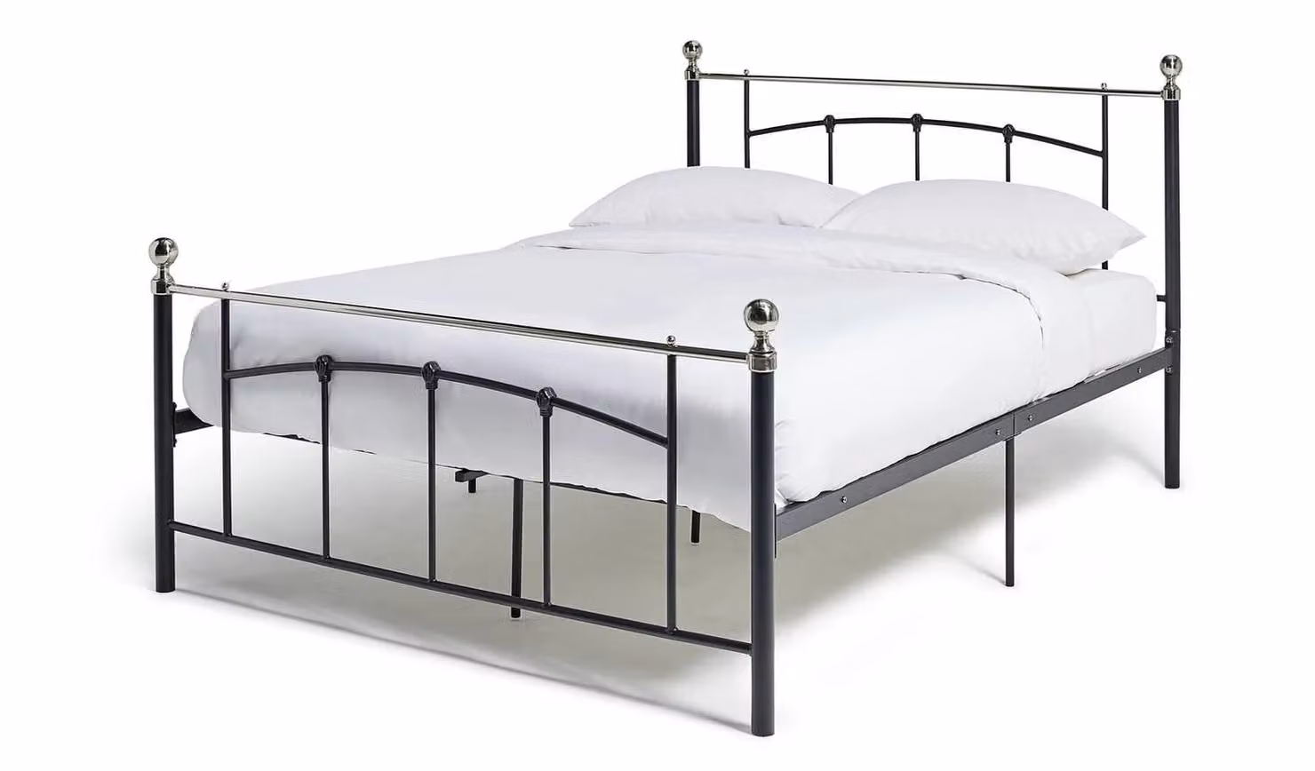 Yani Kingsize Metal Bed Frame in Black Modern Industrial Style W/D/H: 160 x 200 x 105 cm