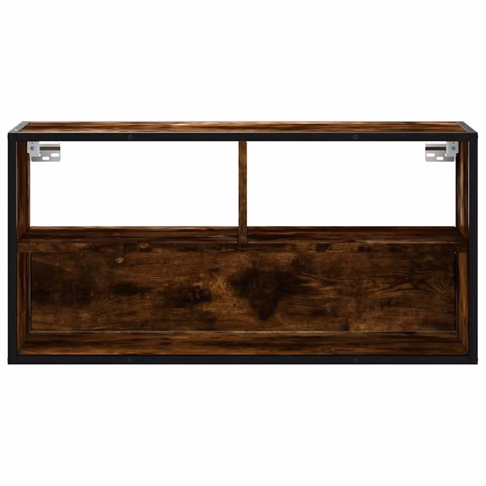 Berkfield Home Industrial TV Cabinet in Smoked Oak and Brown, W/D/H: 80 x 31 x 39.5 cm – 4