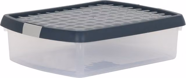 Wham Plastic Storage Box with Lid, Blue, 8.25 l