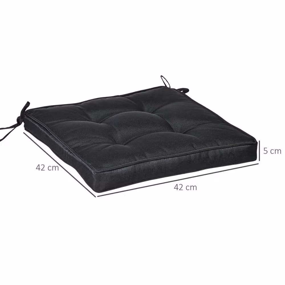 EONLION Black Water-Repellent Square Replacement Garden Seat Cushion Pad, W/D: 42 x 42 cm – 2