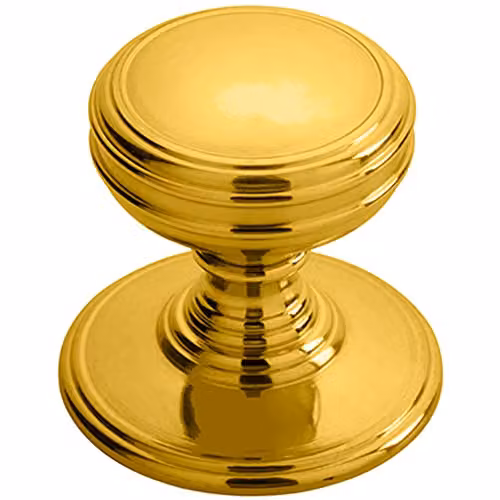 Loops Polished Brass Ringed Tiered Cupboard Door Knob, 38mm Diameter