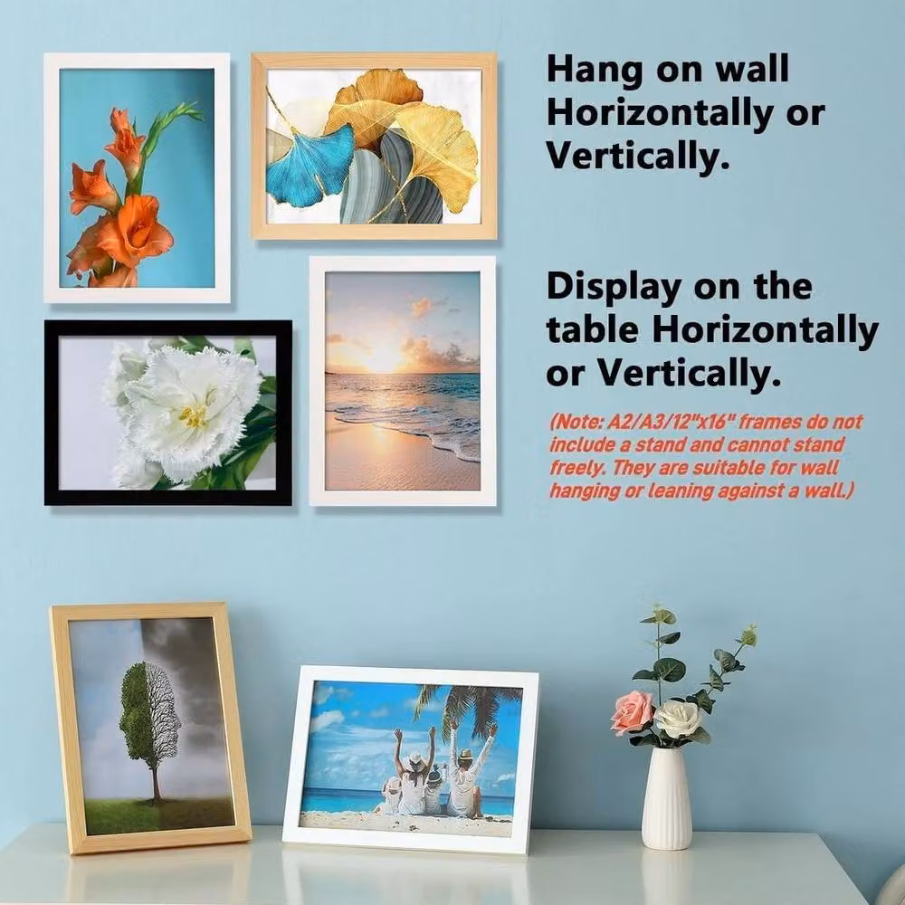 FLAVORA 3 Pack White Square Solid Wood Photo Frames, W/H: 30 x 30 cm – 2